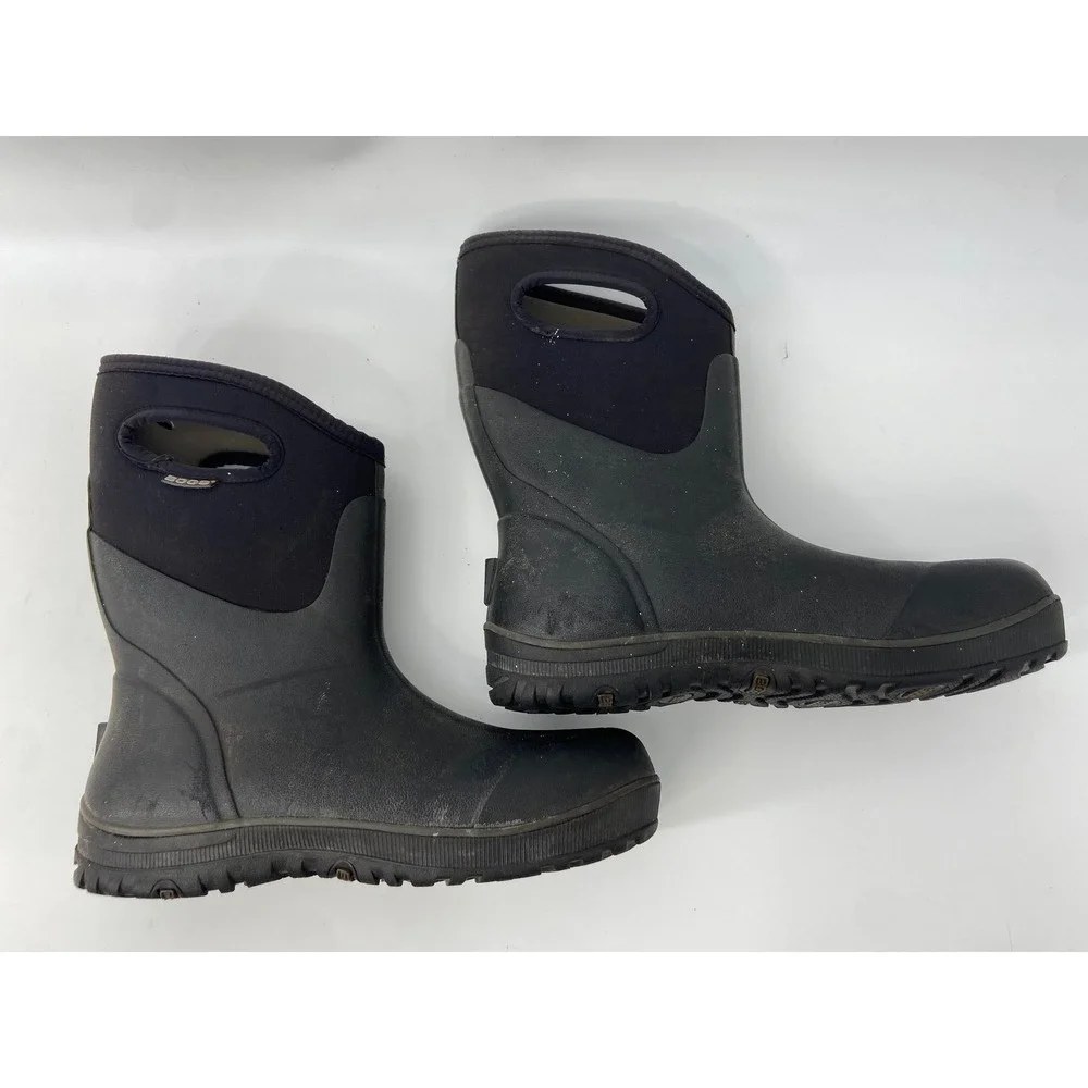 Bogs Boots Ultra Mid Men 11 Black Waterproof Rain Mudd Snow Work Utility Outdoor